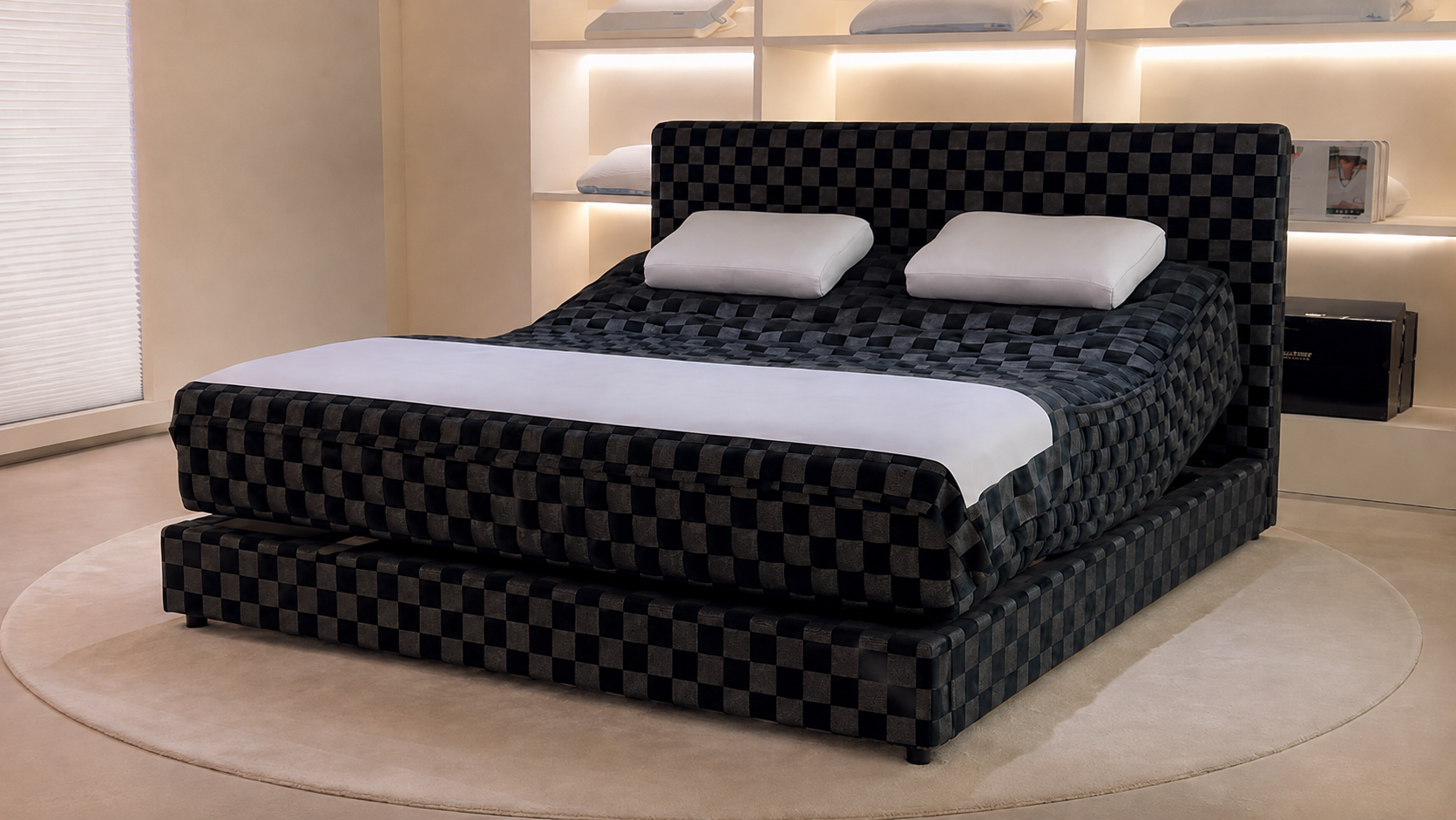 Adjustable bed from China in a modern bedroom