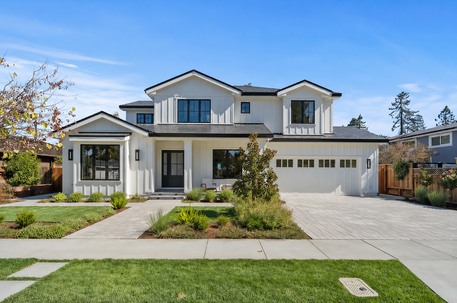 USA modern villa furniture sourcing project for a two-storey white residence