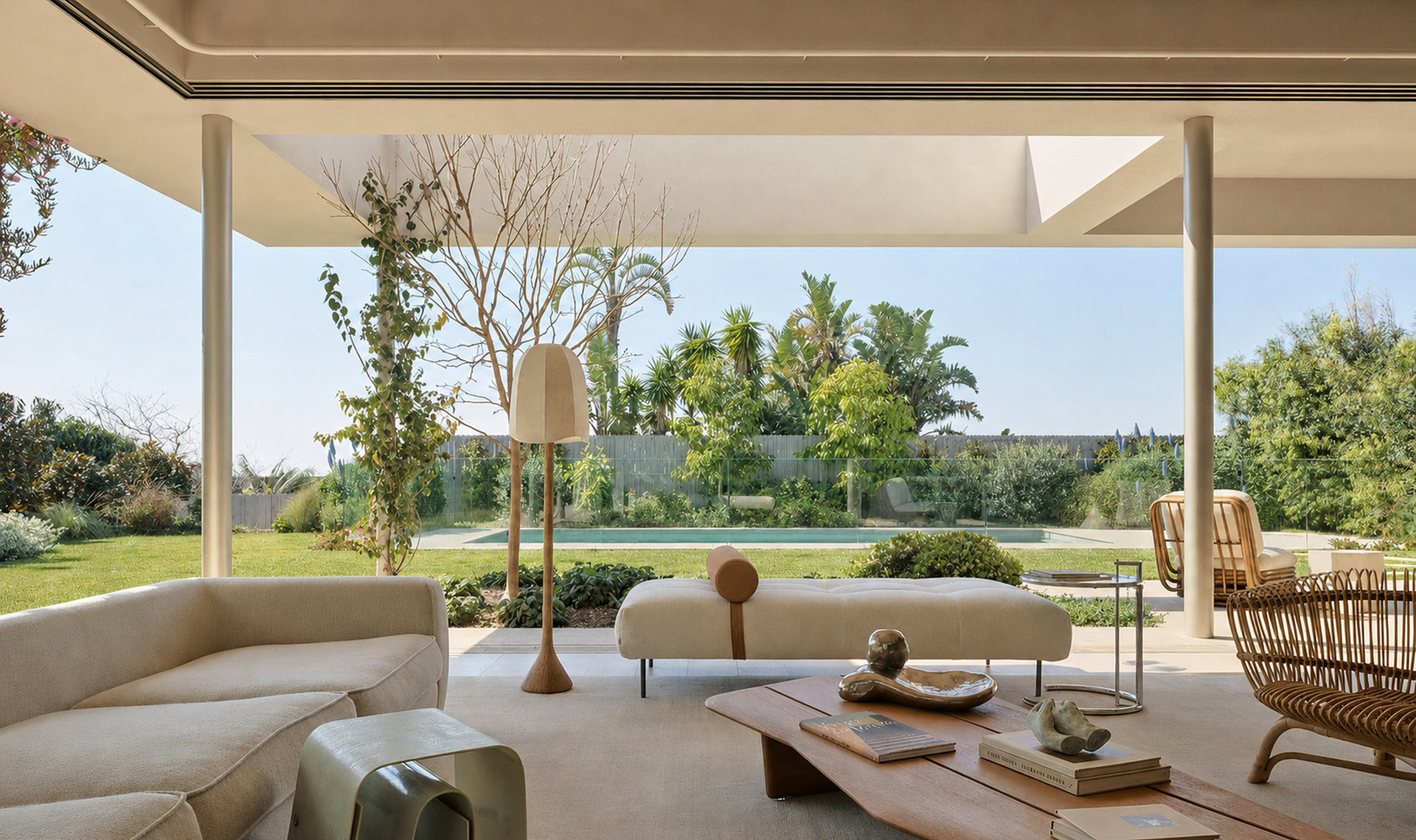 Garden-facing lounge in a refined Australian coastal villa