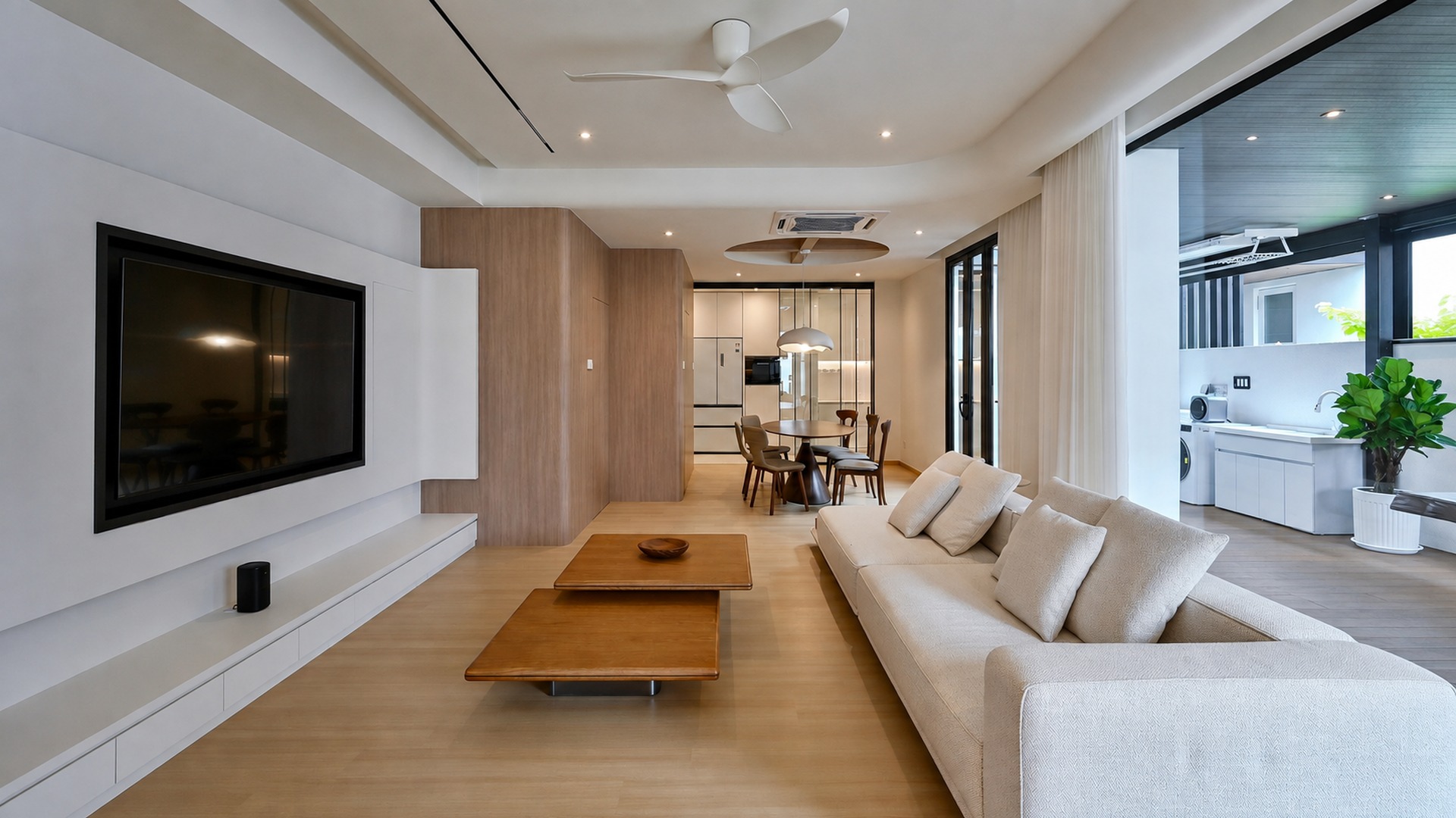 Bright modern living room in a Malaysian villa