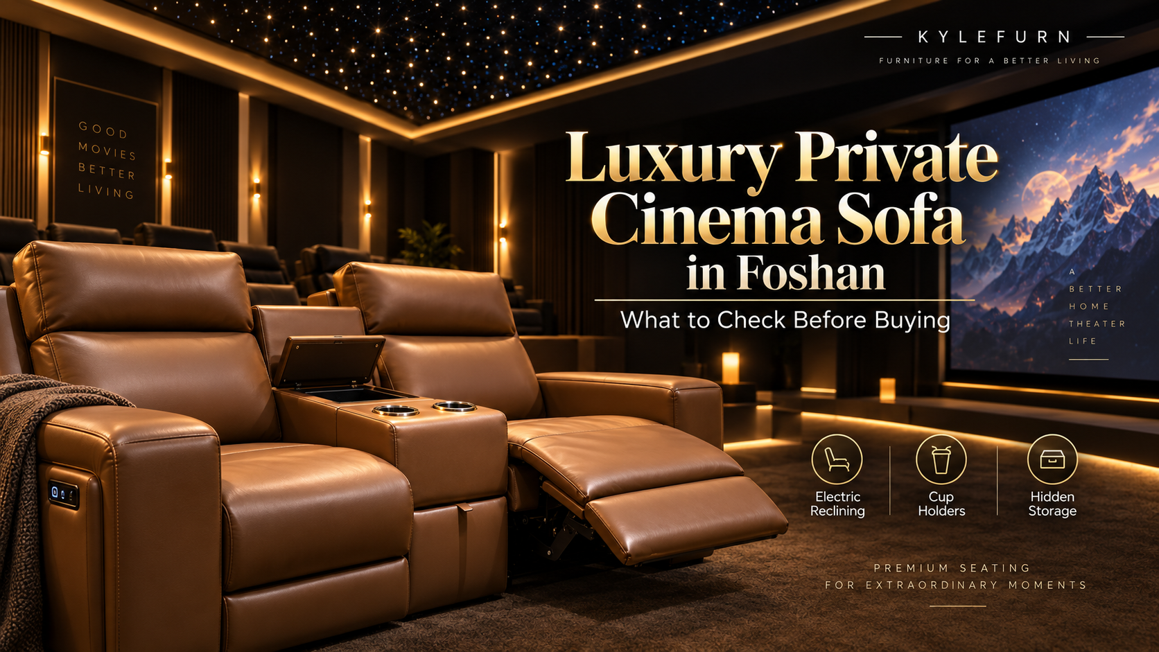 Luxury private cinema sofa in Foshan China